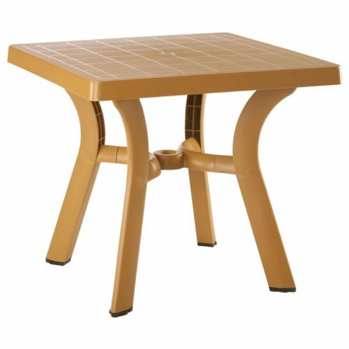 Viva Resin Square Outdoor Dining Table 31 inch Cafe Latte ISP168-TEA