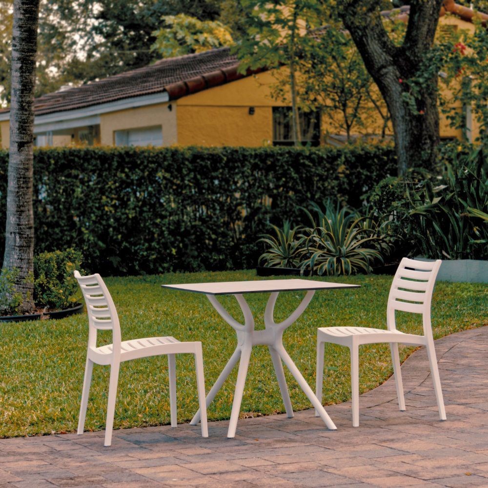 Ares Outdoor Dining Set with 2 Chairs White ISP7001SWHI CozyDays