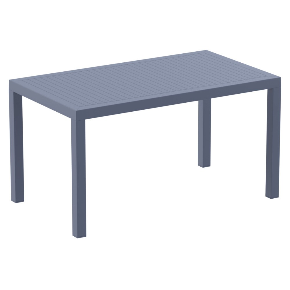 Ares Rectangle Outdoor Dining Table 55 inch Dark Gray ISP186DGR CozyDays