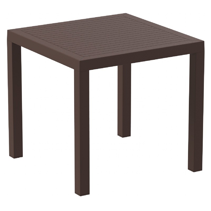 Ares Resin Outdoor Dining Table 31 inch Square Brown ISP164BRW CozyDays