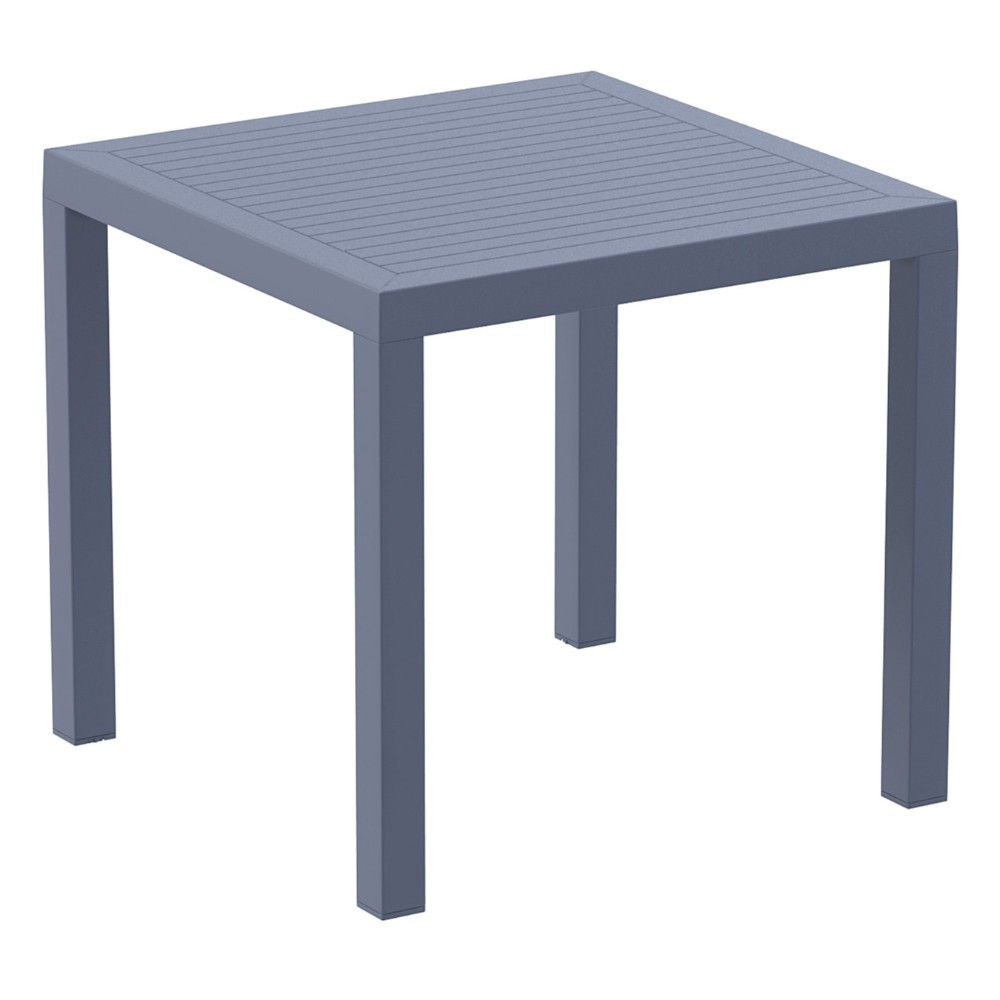 Ares Resin Outdoor Dining Table 31 inch Square Dark Gray ISP164DGR