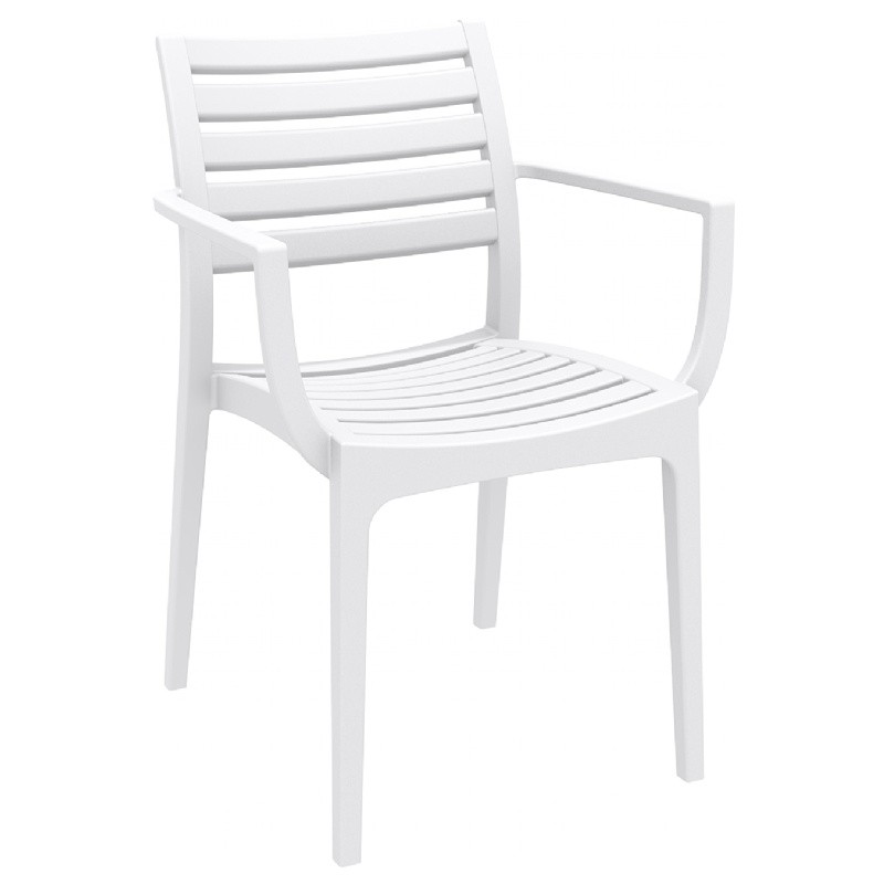 Artemis Resin Outdoor Dining Arm Chair White ISP011WHI CozyDays