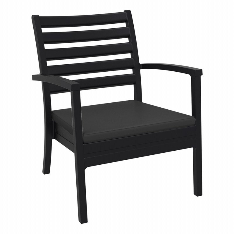 Artemis XL Outdoor Club Chair Black with Charcoal Cushion ISP004BLA