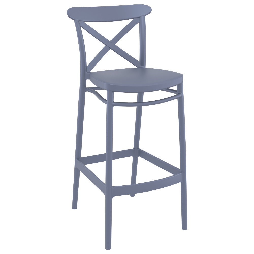 Cross Outdoor Bar Stool Dark Gray ISP266DGR CozyDays