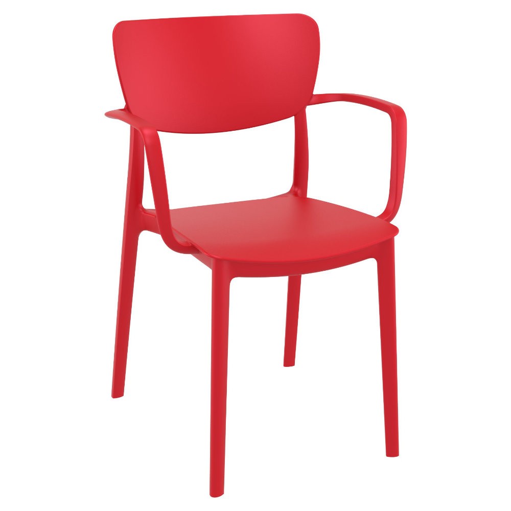 Lisa Outdoor Dining Arm Chair Red ISP126RED CozyDays