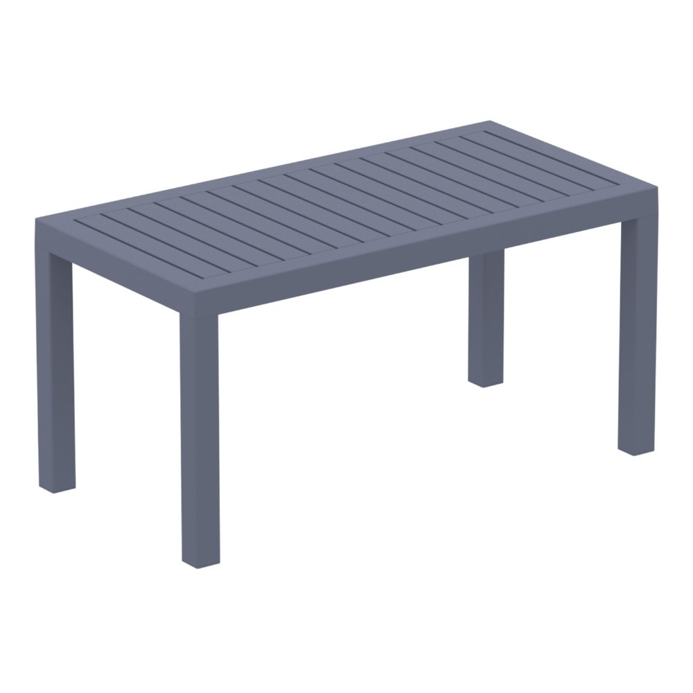 Ocean Rectangle Resin Outdoor Coffee Table Dark Gray ISP069DGR CozyDays