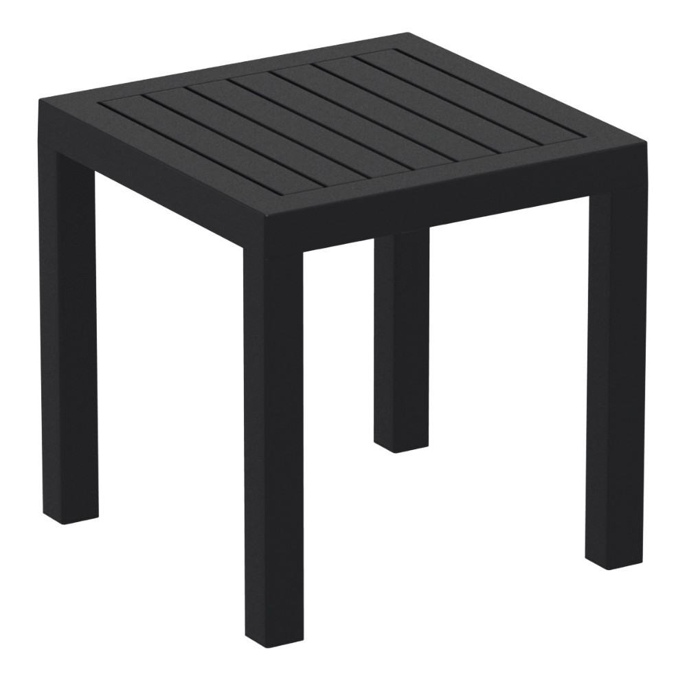 Ocean Square Resin Outdoor Side Table Black ISP066BLA CozyDays