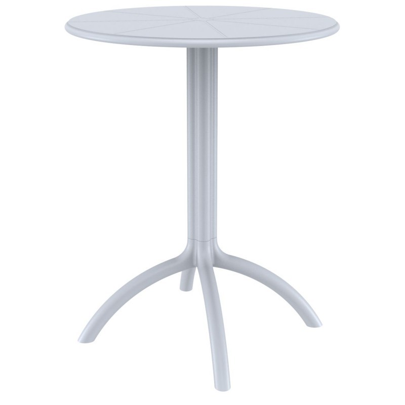 Octopus Resin Outdoor Dining Table 24 inch Round Silver Gray ISP160-SIL ...