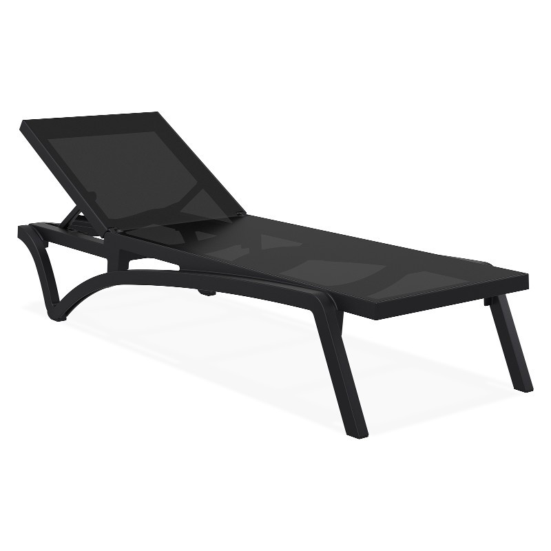 Pacific Stacking Sling Chaise Lounge Black Black ISP089BLABLA