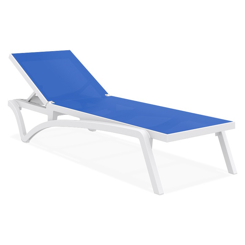 Pacific Stacking Sling Chaise Lounge White Blue ISP089WHIBLU CozyDays