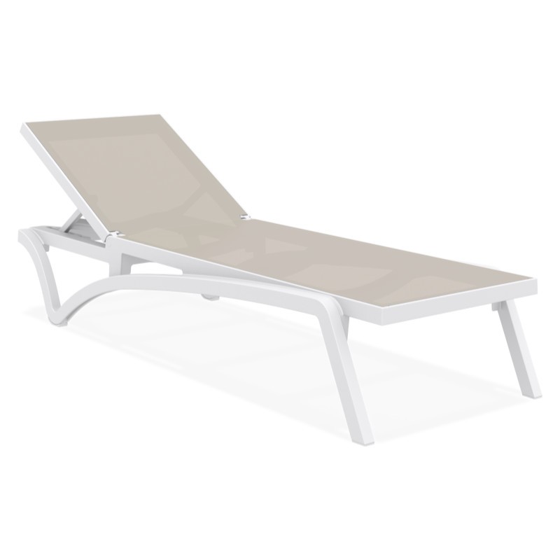 Pacific Stacking Sling Chaise Lounge White Dove Gray ISP089WHIDVR