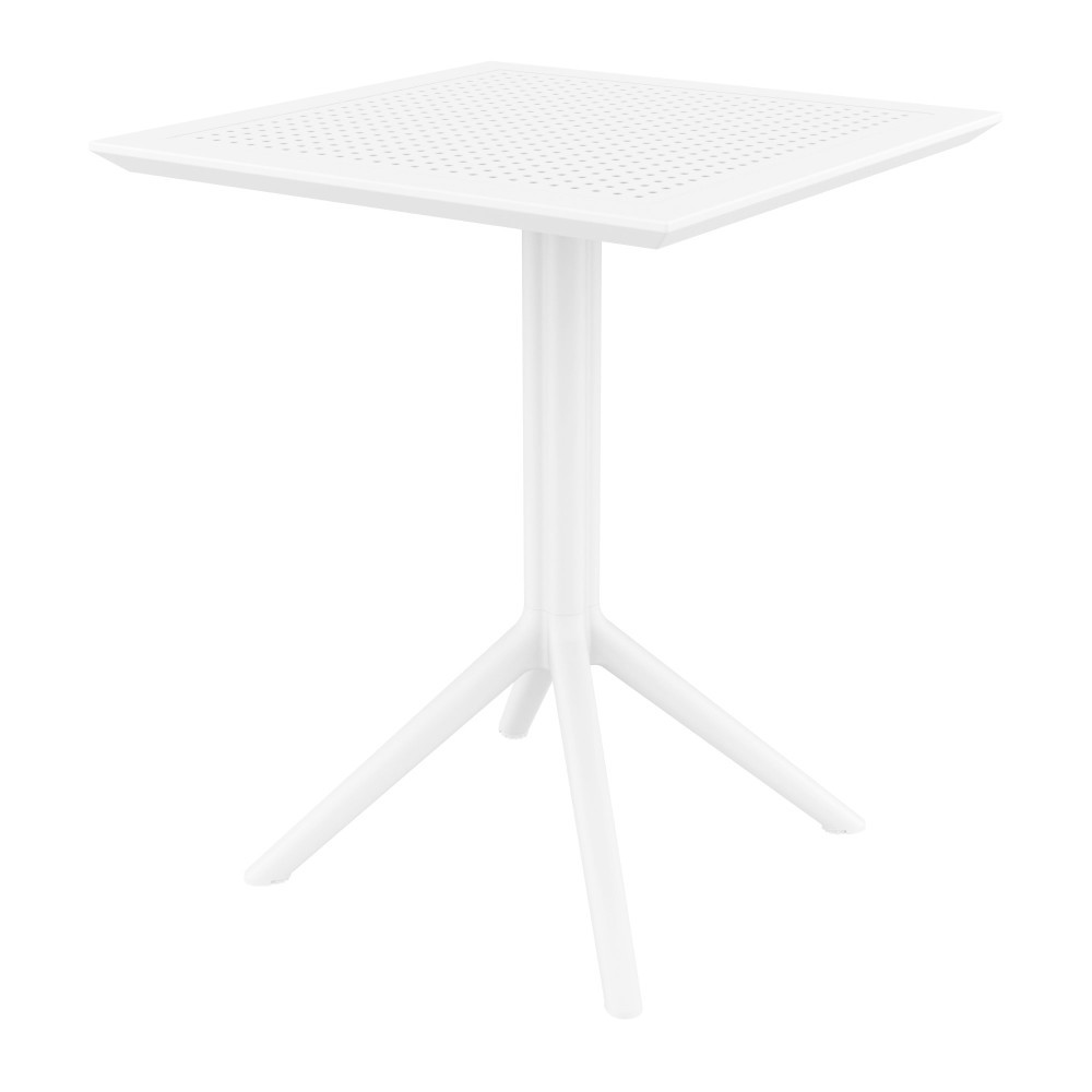 Sky Outdoor Square Folding Table 24 inch White ISP114WHI CozyDays