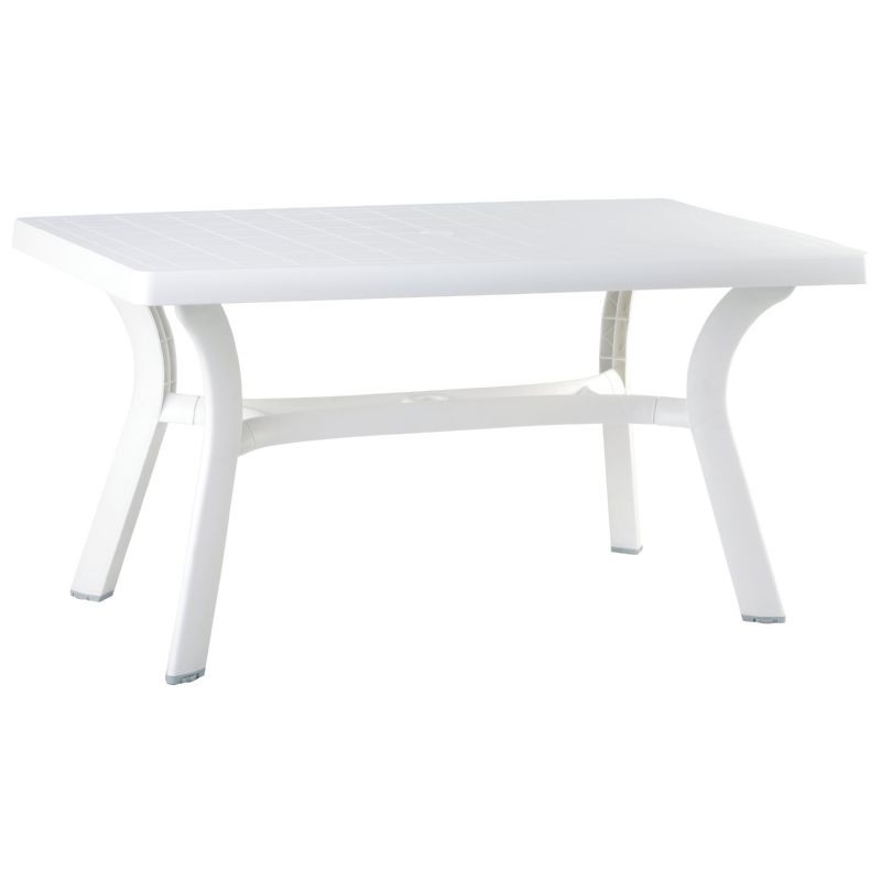 Sunrise Resin Rectangle Outdoor Dining Table 55 inch White ISP182WHI