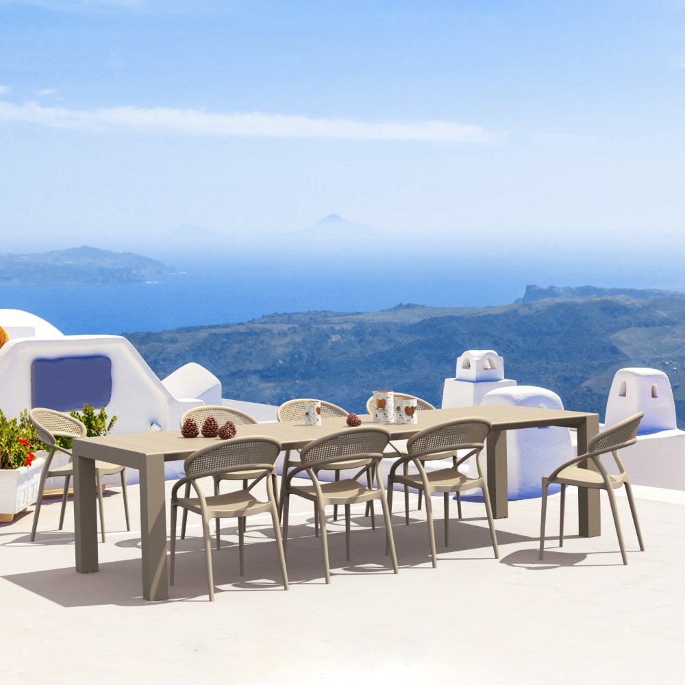 Siesta Sunset Dining Set 9 Piece - Taupe