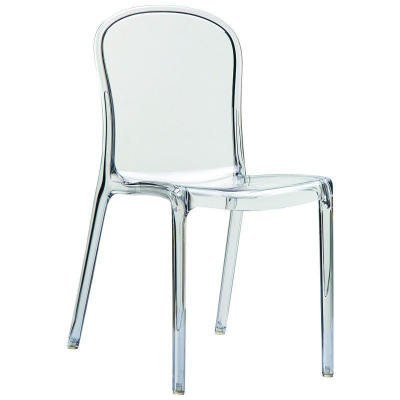 Victoria Clear Plastic Outdoor Bistro Chair ISP033TCL CozyDays