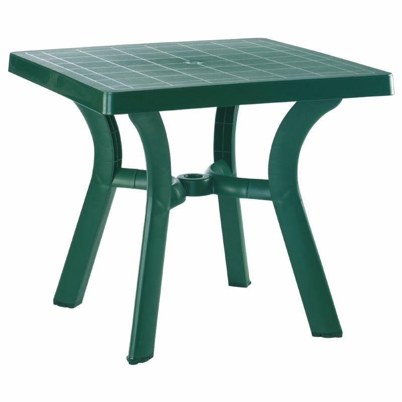 Viva Resin Square Outdoor Dining Table 31 inch Dark Green ISP168GRE