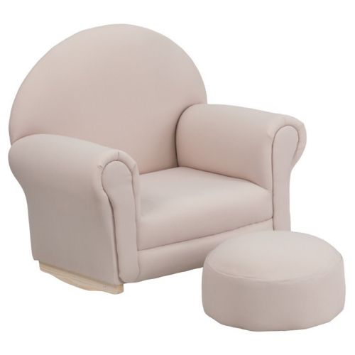Beige Fabric Kids Rocker Chair and Footrest SF-03-OTTO-BGE-GG