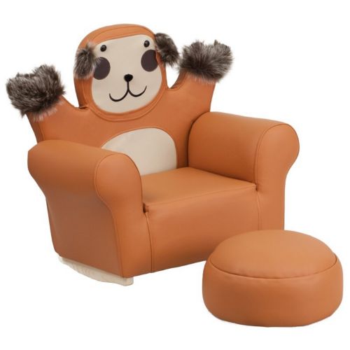 Brown Kids Monkey Rocker Chair and Footrest HR-30-GG