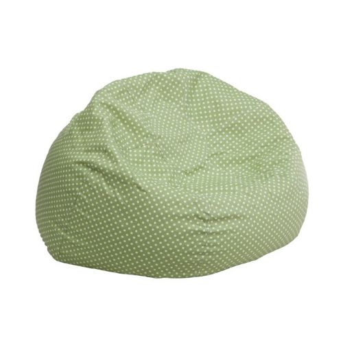 Small Kids Bean Bag Chair Green with White Dots DG-BEAN-SMALL-DOT-GRN-GG