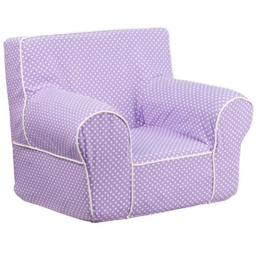 Small Lavender Kids Chair with White Dots & Piping DG-CH-KID-DOT-PUR-GG