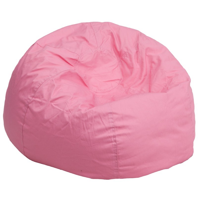 Large Kids Bean Bag Chair Solid Pink DGBEANLARGESOLIDPKGG CozyDays