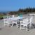 Bradley Contoured 5-Piece Wood Patio Dining Set with 4 Chairs - White V1337SET8