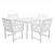 Bradley Modern Outdoor 5-Piece Wood Patio Stacking Table Dining Set - White V1841SET3 #3