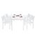 Bradley Outdoor Patio Wood 5-Piece Dining Set with Stacking Chairs - White V1336SET24