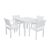 Bradley Slatted Outdoor 5-Piece Wood Patio Stacking Table Dining Set - White V1841SET4