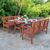 Malibu Outdoor 3-Piece Wood Patio Curvy Legs Table Dining Set V189SET44 #2