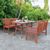Malibu Outdoor 3-Piece Wood Patio Curvy Legs Table Dining Set V189SET50 #2