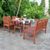 Malibu Outdoor 4-Piece Wood Patio Curvy Legs Table Dining Set V189SET49 #2