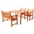 Malibu Outdoor 4-Piece Wood Patio Dining Set with 4-foot Bench and Chairs V98SET37