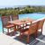 Malibu Outdoor 5-Piece Wood Patio Dining Set with Curvy Leg Table & Armless Chairs V189SET20 #2
