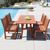 Malibu Outdoor 5-Piece Wood Patio Dining Set with Curvy Leg Table & Armless Chairs V189SET20 #3