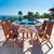 Malibu Outdoor 5-Piece Wood Patio Dining Set with Curvy Leg Table & Reclining Chairs V189SET4 #2