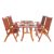 Malibu Outdoor 5-Piece Wood Patio Dining Set with Curvy Leg Table & Reclining Chairs V189SET4