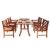 Malibu Outdoor 5-Piece Wood Patio Dining Set with Curvy Leg Table V189SET1