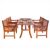 Malibu Outdoor 5-Piece Wood Patio Dining Set with Curvy Leg Table V189SET5