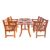 Malibu Outdoor 5-Piece Wood Patio Dining Set with Curvy Leg Table V189SET6