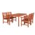 Malibu Outdoor 5-Piece Wood Patio Rectangular Table Dining Set V98SET64
