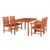 Malibu Outdoor 5-Piece Wood Patio Rectangular Table Dining Set V98SET71