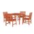 Malibu Outdoor 5-Piece Wood Patio Stacking Table Dining Set V1104SET17