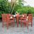 Malibu Outdoor 5-Piece Wood Patio Stacking Table Dining Set V1104SET18 #2