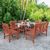 Malibu Outdoor 6-Piece Wood Patio Curvy Legs Table Dining Set V189SET41 #2