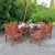 Malibu Outdoor 6-Piece Wood Patio Curvy Legs Table Dining Set V189SET48 #2