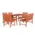 Malibu Outdoor 6-Piece Wood Patio Curvy Legs Table Dining Set V189SET48
