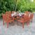 Malibu Outdoor 7-Piece Wood Patio Curvy Legs Table Dining Set V189SET46 #2