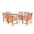 Malibu Outdoor 7-Piece Wood Patio Dining Set with Curvy Leg Table & Armless Chairs V189SET21
