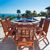 Malibu Outdoor 7-Piece Wood Patio Dining Set with Curvy Leg Table & Reclining Chairs V189SET8 #2
